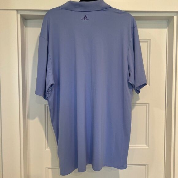 Adidas Men Clima Cool Blue & Orange Stripe Golf Short Sleeve Polo Shirt 2XL - Picture 4 of 6